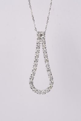 DITX- 14KW 2.00g 1.00ctw Diamond Dangle Necklace 18&quot;
