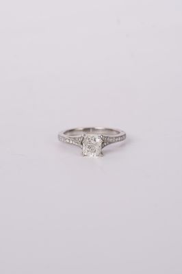 AEET- 14KW 3.3g 1.16ctw (1.00ctr) I/SI2 Elongated Cushion Diamond Venetti Engagement Ring (size 6.75)
