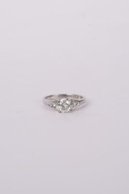 AATT- 14KW 2.59g 1.10ctw (1.05ctr) H/SI2 Old European Cut Diamond Vintage Ring (size 5.5)