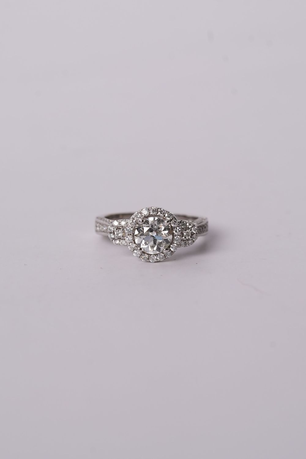 DLTT- 14KW 4.6g 1.86ctw (1.16ctr) Diamond Halo Engagement Ring (size 7)