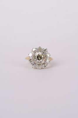 VETPT- 18KWY 7.57g 5.77ctw (3.57ctr) S-T/VS1 GIA European Cut Diamond Vintage Ring (size 6.75)