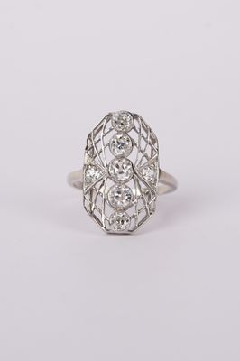VDET- Platinum 1.20ctw Old European Cut Diamond Antique Ring (size 7.25)