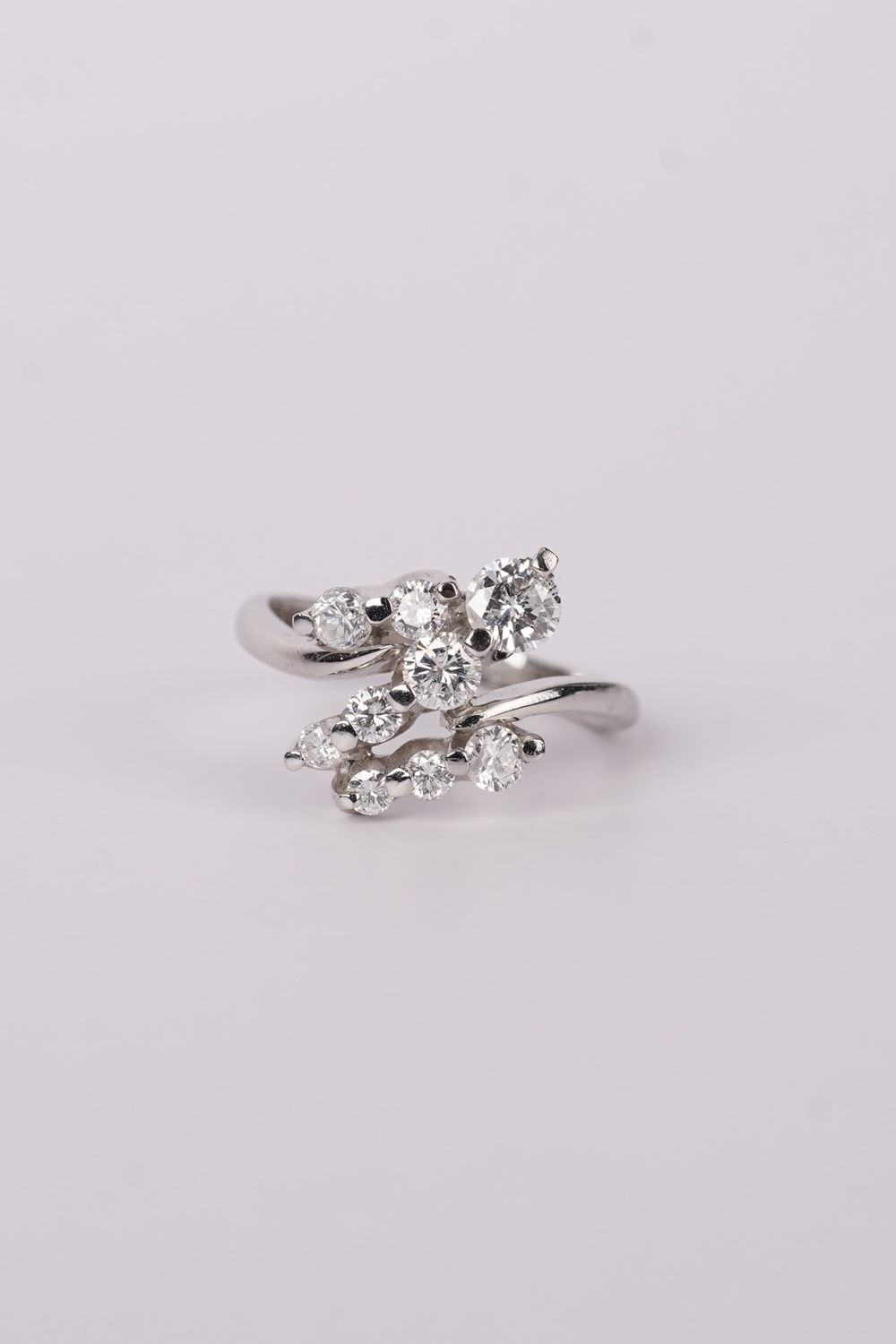 BITX- Platinum 5.68g 1.02ctw Round Diamond Fashion Ring (size 6.25)