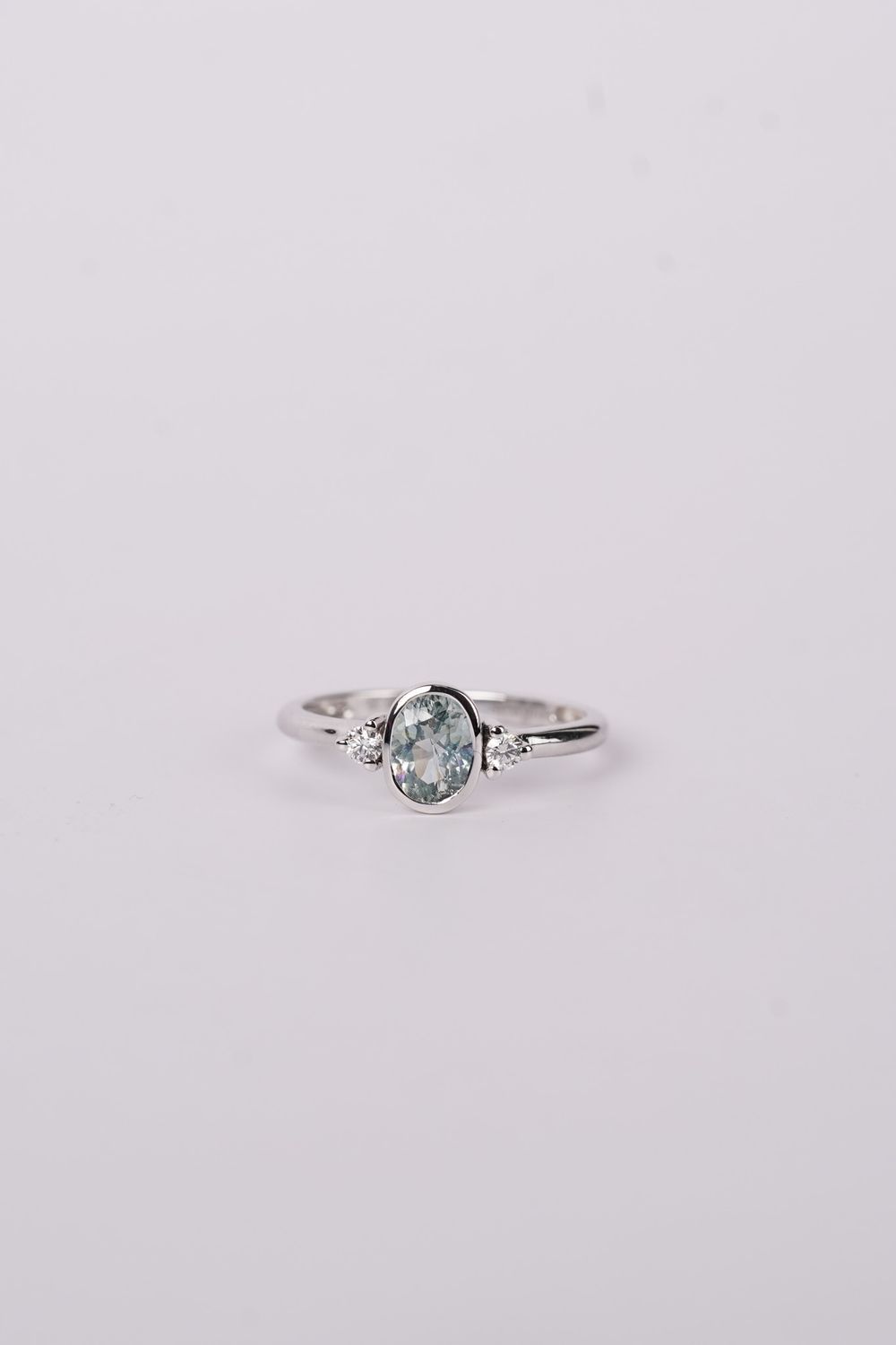 DBEX- 14KW 1.84g 1.03ctw (.97ctr) Sapphire &amp; Diamond Fashion Ring (size 7)
