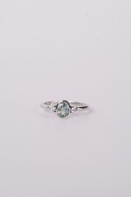 DBEX- 14KW 1.84g 1.03ctw (.97ctr) Sapphire &amp; Diamond Fashion Ring (size 7)