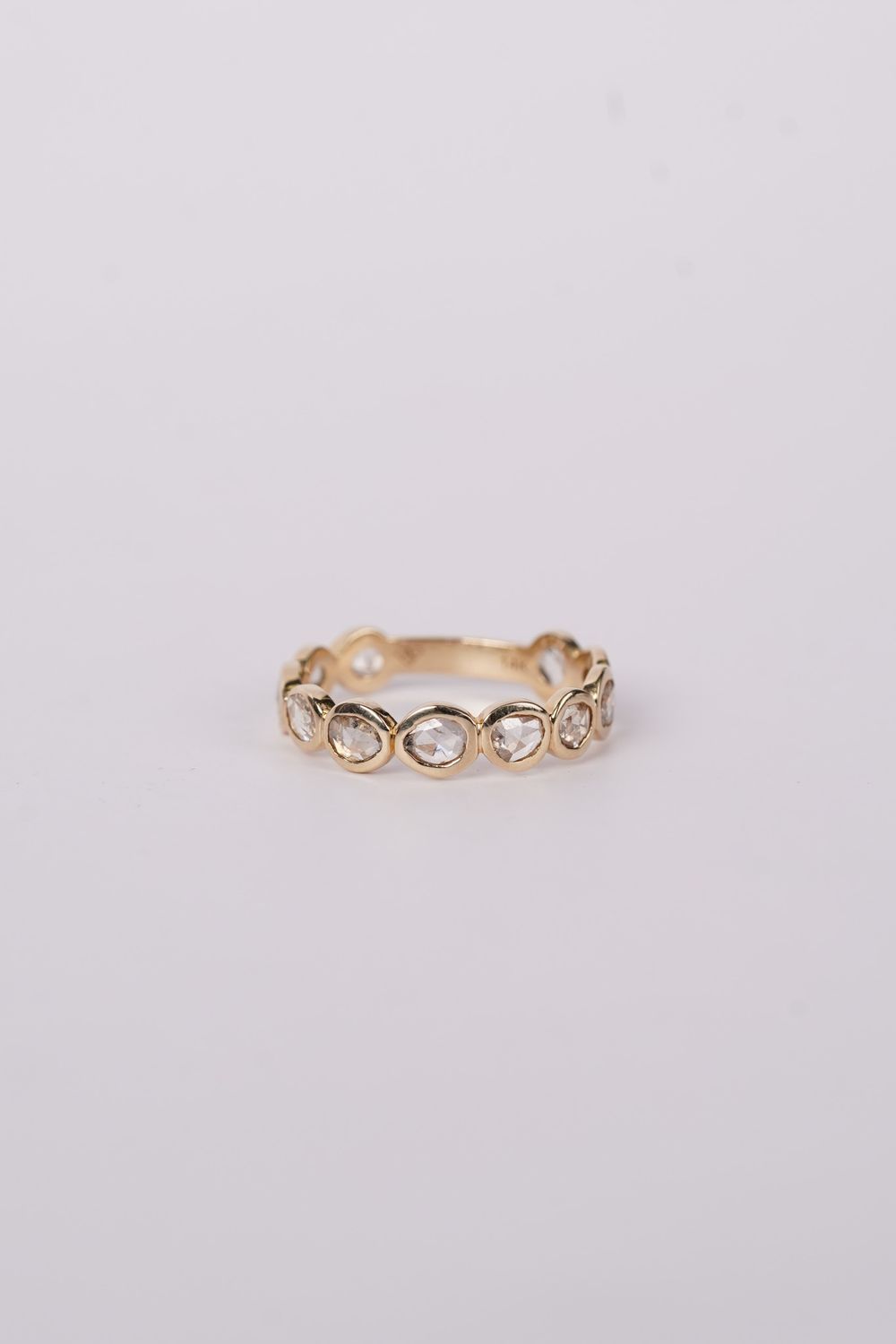 RATX- 14KY 1.90g 1.00ctw Rose Cut Diamond Bezel Ring (size 7)
