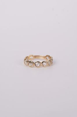 RATX- 14KY 1.90g 1.00ctw Rose Cut Diamond Bezel Ring (size 7)
