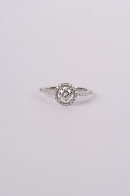 ALTT- 14KW 2.59g 1.39ctw (1.01ctr) I/VS2 GIA Round Diamond Halo Engagement Ring (size 7)