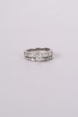 Platinum 10.13g 1.43ctw (.54ctr) G/SI2 Radiant Diamond Wedding Set (size 5.5)
