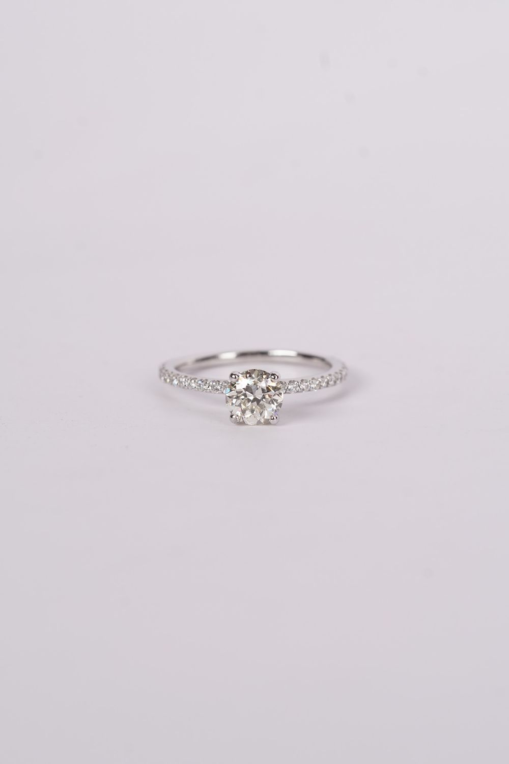 ADET- 14KW 2.21g 1.36ctw (1.00ctr) K/VS2 GIA Old European Cut Diamond Engagement Ring (size 6.75)