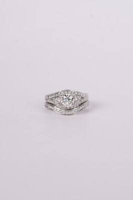 NTPT-14KW 9.9g 1.70ctw (1.00ctr) GIA I/VS2 Round Diamond Wedding Set (size 6)