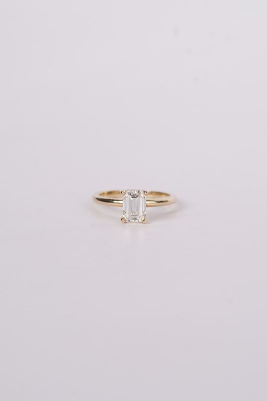DDTPX- 14KY 2.76g 1.50ct J/VS1 GIA Emerald Diamond Solitaire Engagement Ring (size 7)