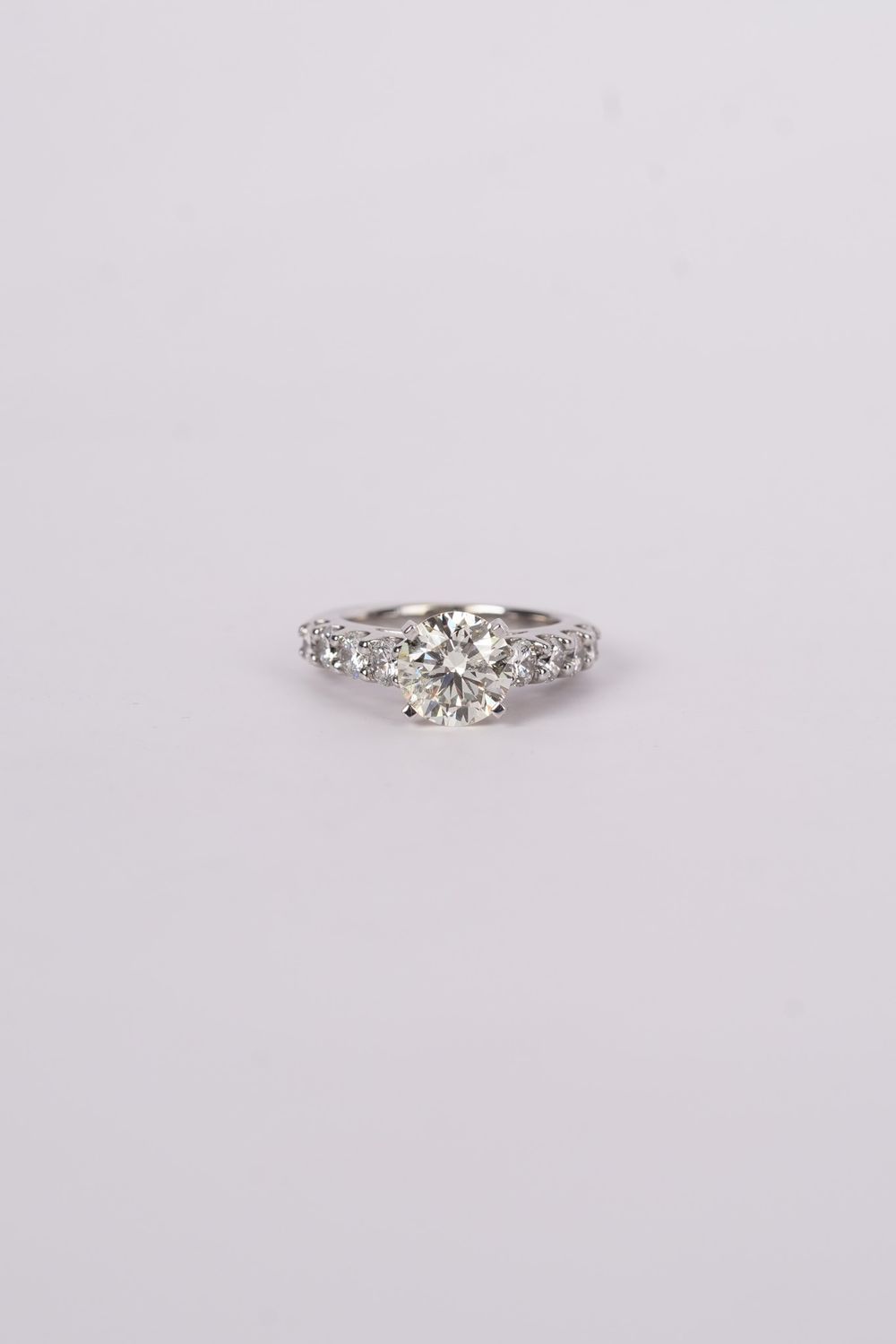 VTATT- 14KW 5.65g 3.02ctw (2.02ctr) K-L/SI2 Round Diamond Engagement Ring (size 5)