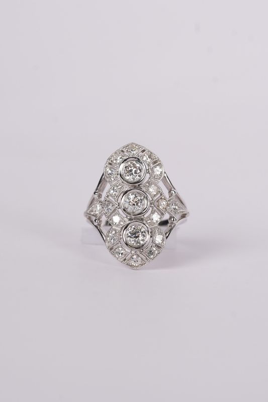 VNBE- 14KW 5.8g 1.60ctw Diamond Vintage Inspired Ring (size 6.5)