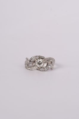 14KW 5.0g .70ctw (.58ctr) H/VS1 Old European Cut Diamond Antique Spiral Ring (size 9.5)