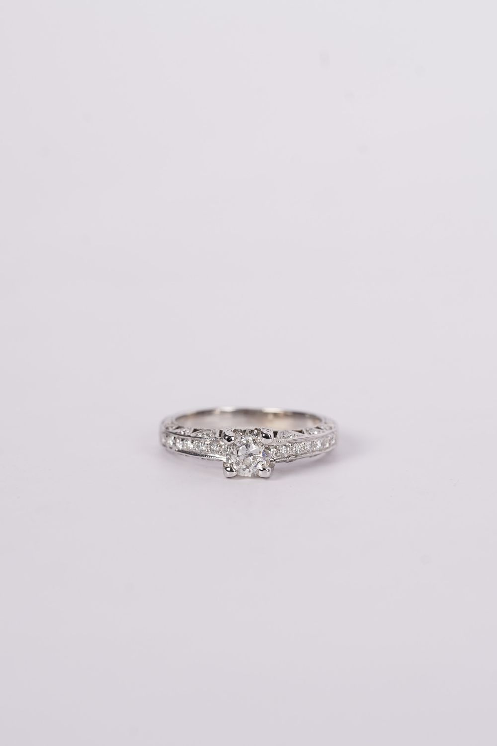 14KW 3.5g 1.04ctw (.74ctr)H/SI2 Mine Cut Diamond Ring (size 6)