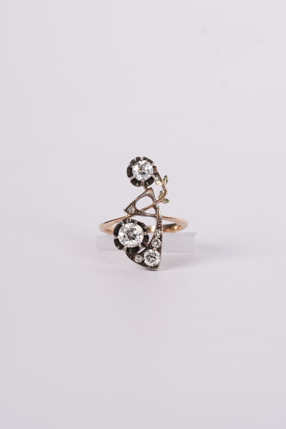 VVAE-Platinum/18KR 2.78g .85ctw Old Mine Cut Diamond Antique Ring (size 4)