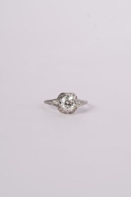 NEET- Platinum 3.34g 1.50ctw (1.35ctr) K/VS1 GIA European Cut Diamond Vintage Ring (size 8)