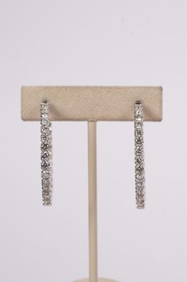 NVTT- 14KW 8.89g 5.30ctw Diamond Inside/Out Hoop Earrings