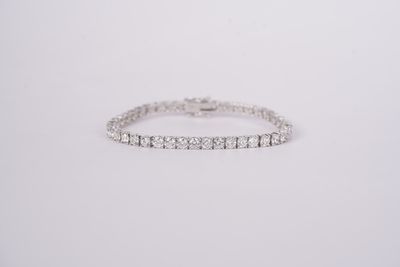 ELTPX- 14KW 13.77g 9.00ctw H-I/SI1-SI2 Diamond Tennis Bracelet 7&quot;