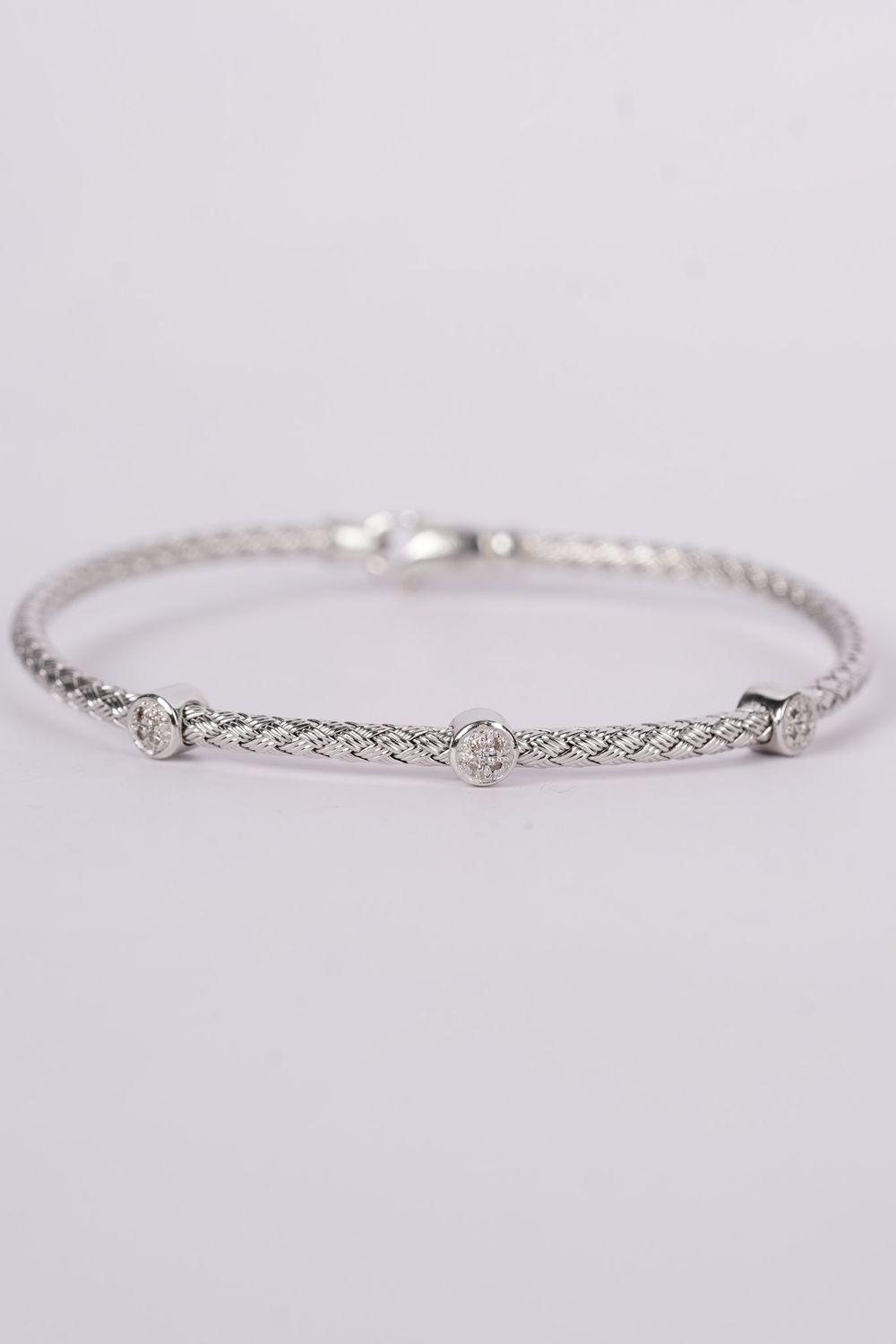 VVT- Sterling &amp; Diamond Bangle Bracelet
