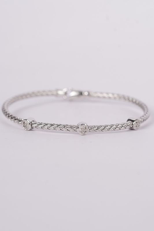 VVT- Sterling &amp; Diamond Bangle Bracelet