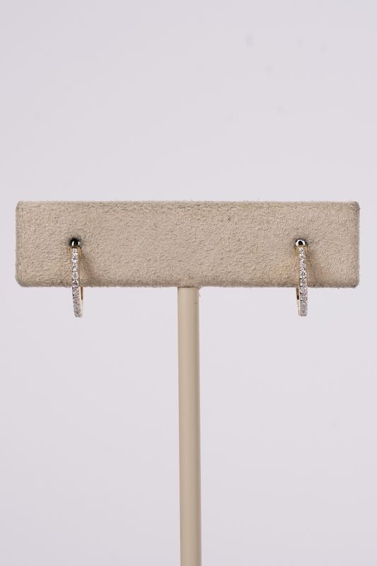 VDE- 14KY 1.15g .10ctw Diamond Huggie Hoop Earrings