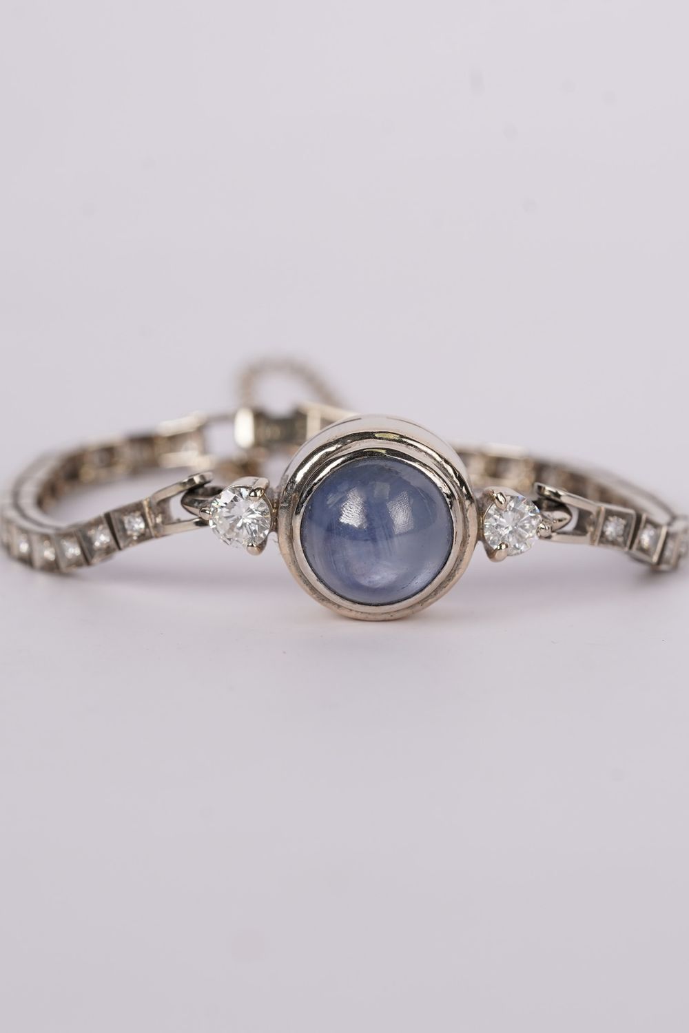 VVTT- 14KW 13.8g 8.86ctw (7.50ctr) Star Sapphire &amp; Diamond Vintage Bracelet