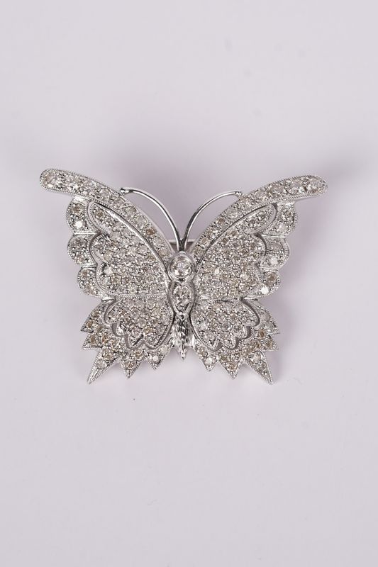 BATX-14KW 9.9g 2.37ctw Diamond Butterfly Pin