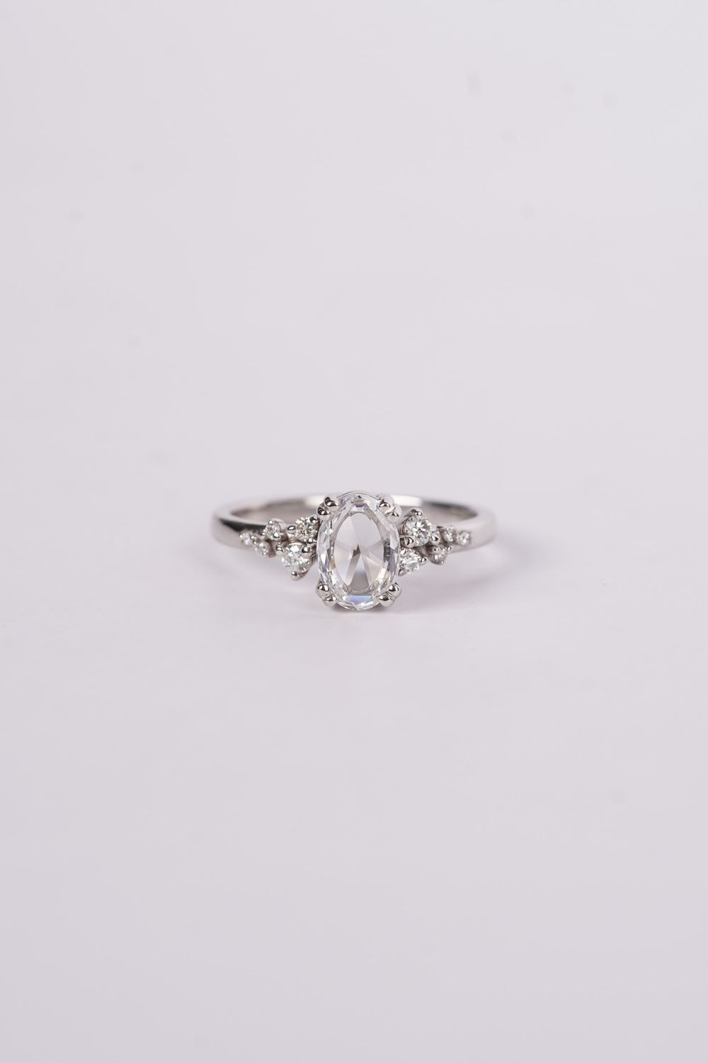 ALTT- 14KW 3.35g 1.16ctw (1.03ctr) E/VS2 GIA Rose Cut Oval Diamond Engagement Ring (size 7)
