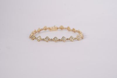 ATPT- 14KY 10.38g 1.85ctw Diamond Fashion Bracelet 7&quot;