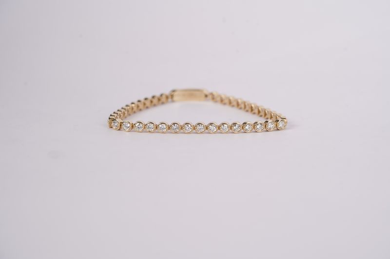 ADTT- 14KY 7.47g 3.58ctw Diamond Tennis Bracelet 7&quot;