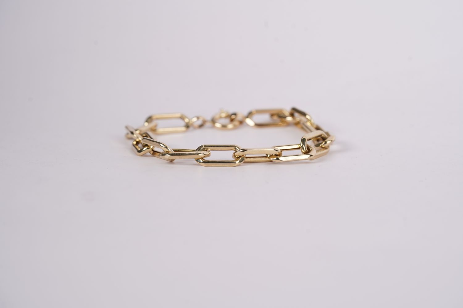 DETX- 14KY 7.15g Large Paperclip Bracelet 8&quot;