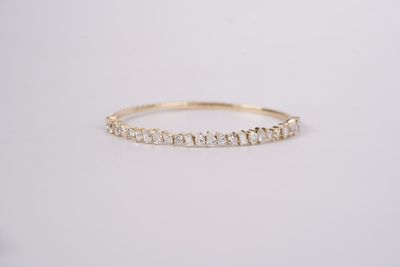 DBTTX- 14KY 12.22g 4.69ctw Multiple Cut Diamond Flex Bangle Bracelet
