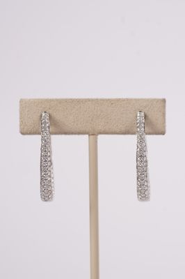 VITTX- 14KW 7.63g 2.86ctw Diamond Pavè Inside/Out Hoop Earrings