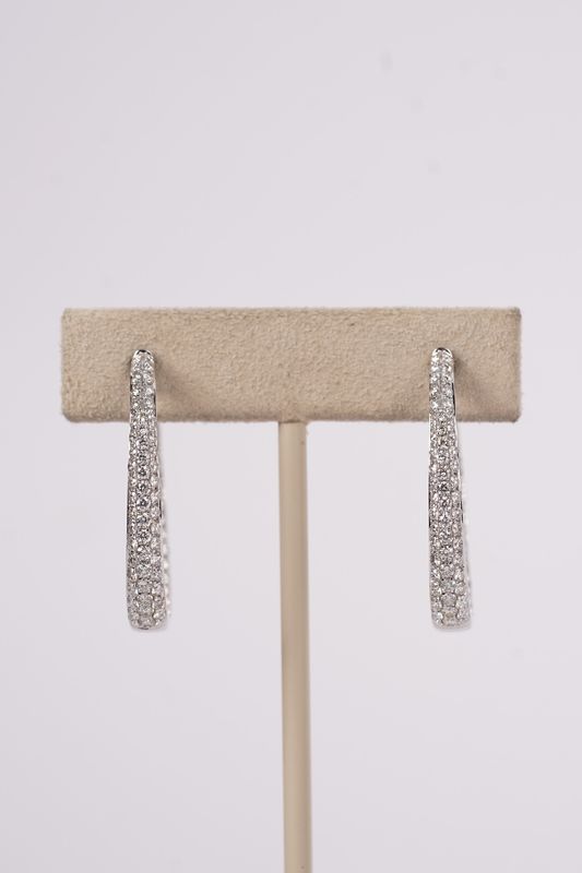 VITTX- 14KW 7.63g 2.86ctw Diamond Pavè Inside/Out Hoop Earrings