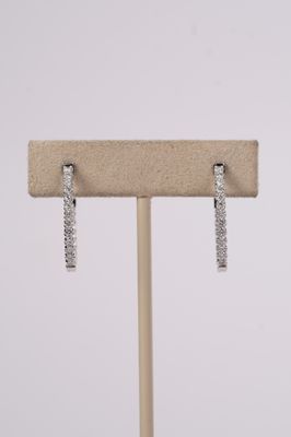 BBTX- 14KW 3.66g .97ctw Diamond Inside/Out Hoop Earrings