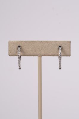 ETTX- 14KW 3.28g .50ctw Diamond Inside/Out Hoop Earrings