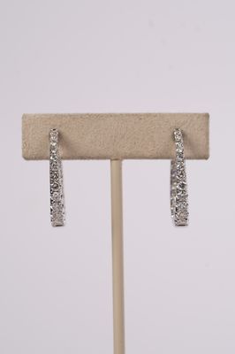 VATT- 14KW 12.04g 2.06ctw Diamond Inside/Out Hoop Earrings