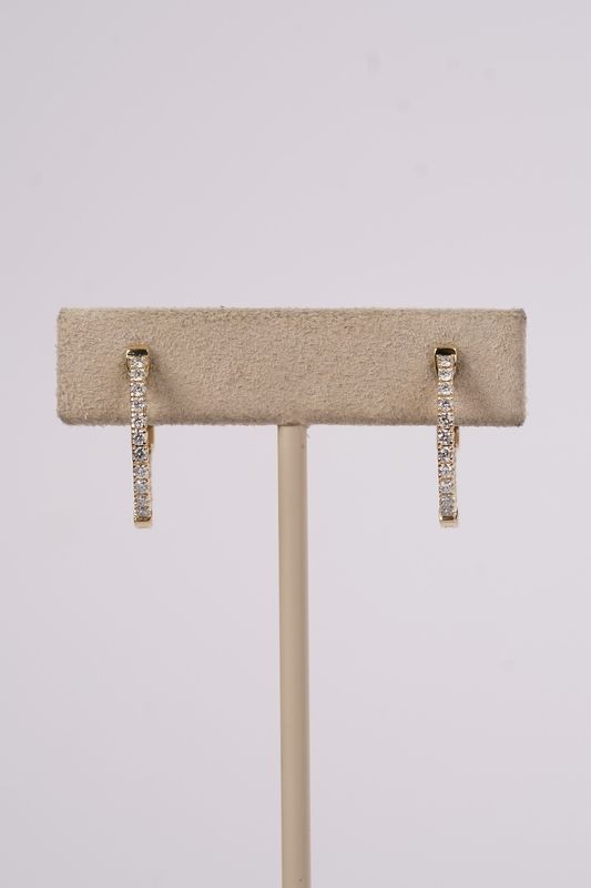 ENTX- 14KY 3.22g .50ctw Diamond Inside/Out Hoop Earrings