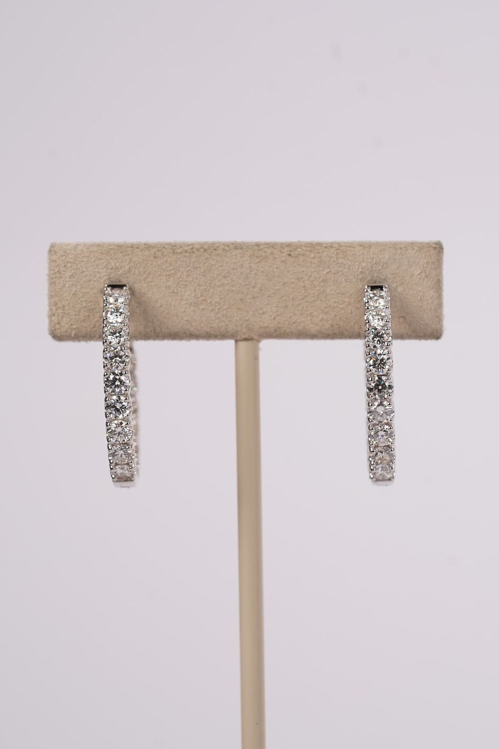 ATPT- 14KW 7.62g 3.00ctw Diamond Inside/Out Hoop Earrings