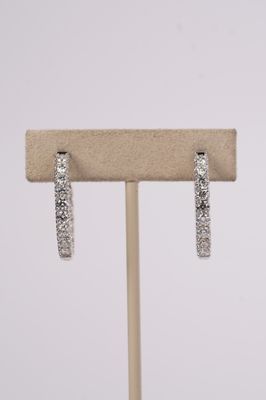 ATPT- 14KW 7.62g 3.00ctw Diamond Inside/Out Hoop Earrings