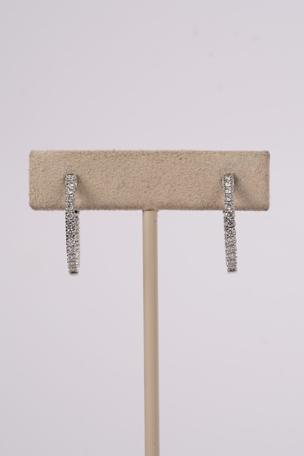 RTTX- 14KW 3.12g .70ctw Diamond Inside/Out Hoop Earrings
