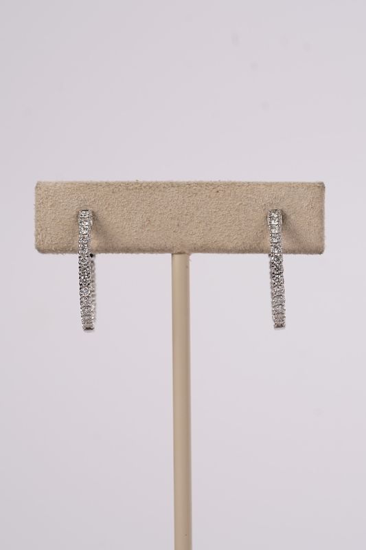RTTX- 14KW 3.12g .70ctw Diamond Inside/Out Hoop Earrings