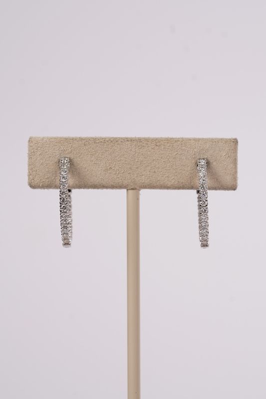 RTTX- 14KW 3.08g .70ctw Diamond Inside/Out Hoop Earrings