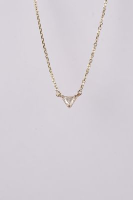 ERTX- 14KY 2.00g I/SI1 Trillion Diamond Solitaire Necklace 16-18&quot;