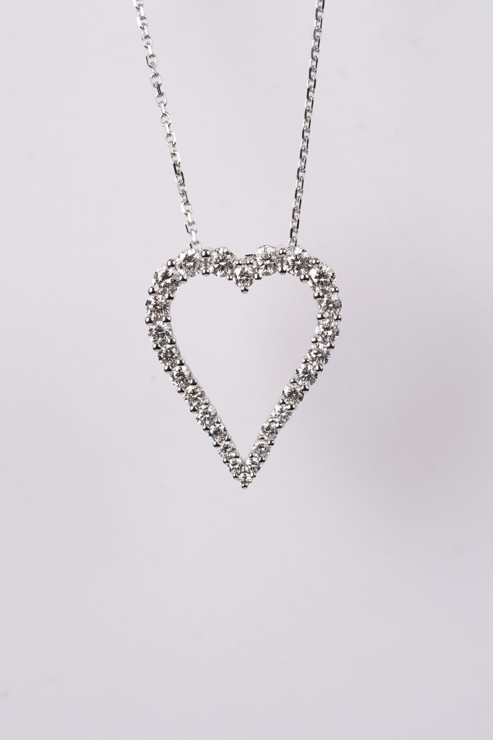 BVRX- 14KW 4.28g .92ctw Diamond Heart Necklace 16-18&quot;