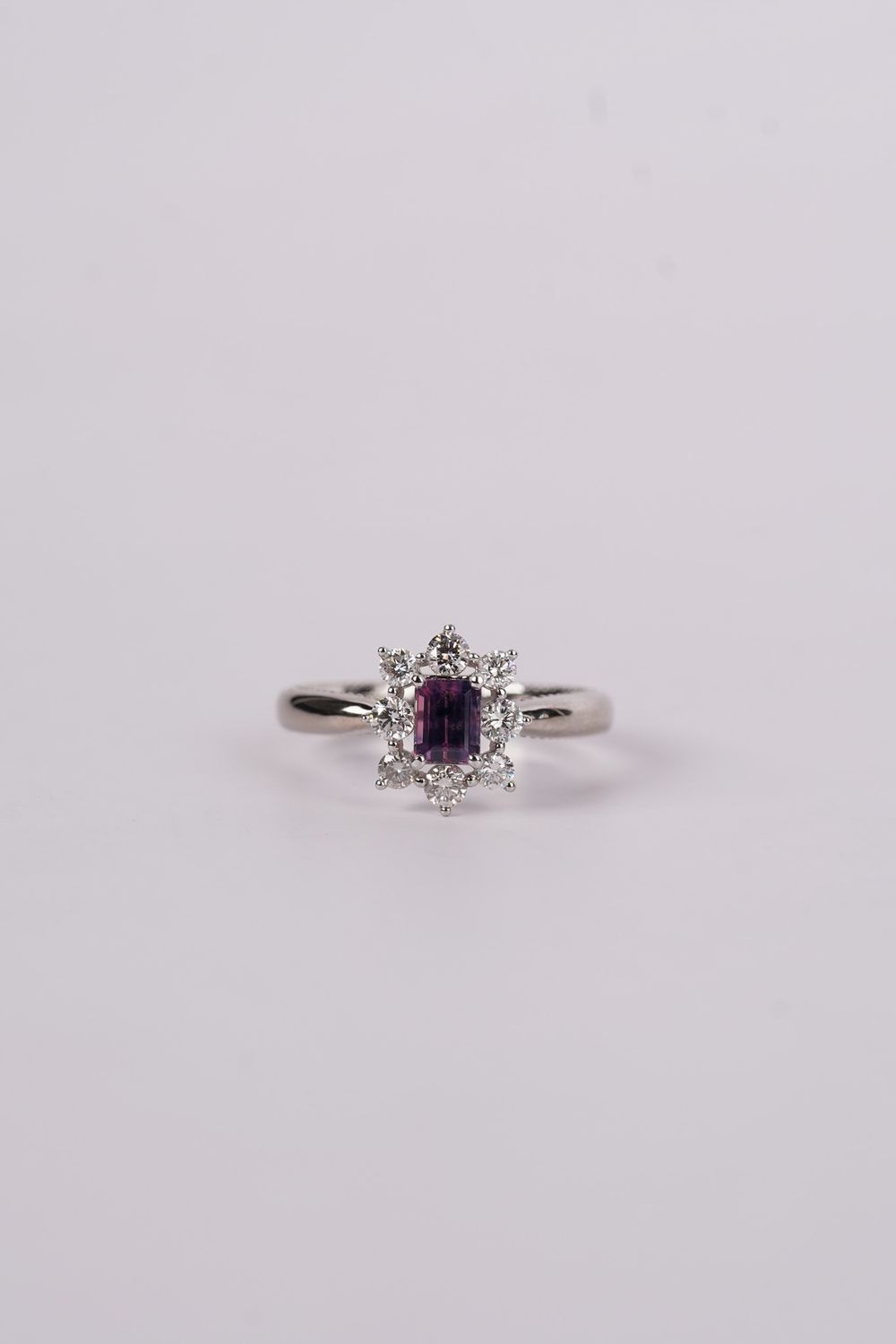 BETX- 18KW 4.63g 1.20ctw (.78ctr) Sapphire &amp; Diamond Halo Fashion Ring (size 7)