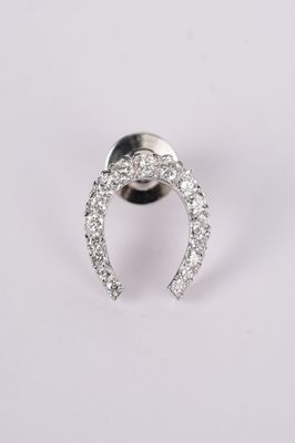 NETX- 14KW 4.41g 1.20ctw Diamond Art Deco Horseshoe Pin