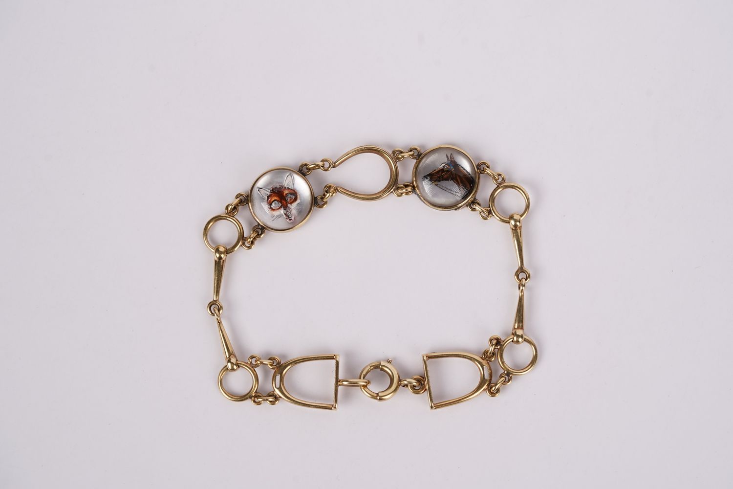 LTTX- 14KY 12.12g Essex Victorian Crystal Bracelet 7.5&quot;